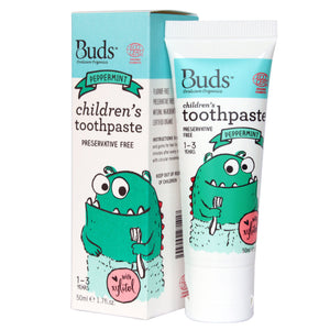 Buds Oralcare Organics Xylitol Toothpaste – Peppermint 50ml (Expires Sep 2023)