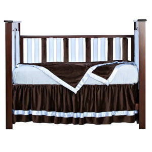 Wonder Bumpers Minky - Blue & Chocolate   50% OFF NOW!